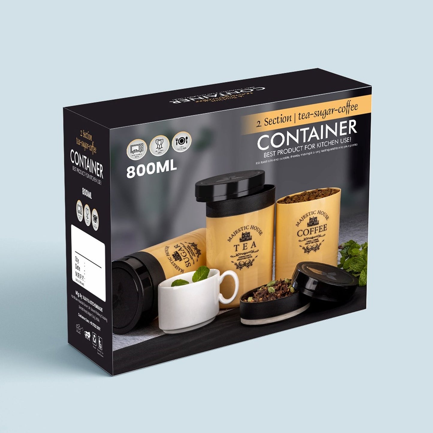 Airtight Containers Ã¢â‚¬â€œ For Tea, Coffee, Sugar & More (3 Pcs Set)