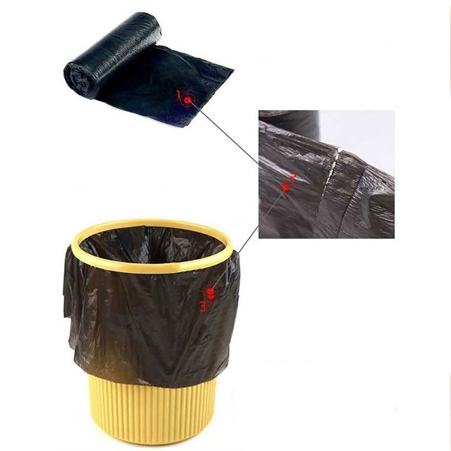 Black Garbage Bags / Dustbin Bags / Trash Bags 45x50cm (2 Pc)