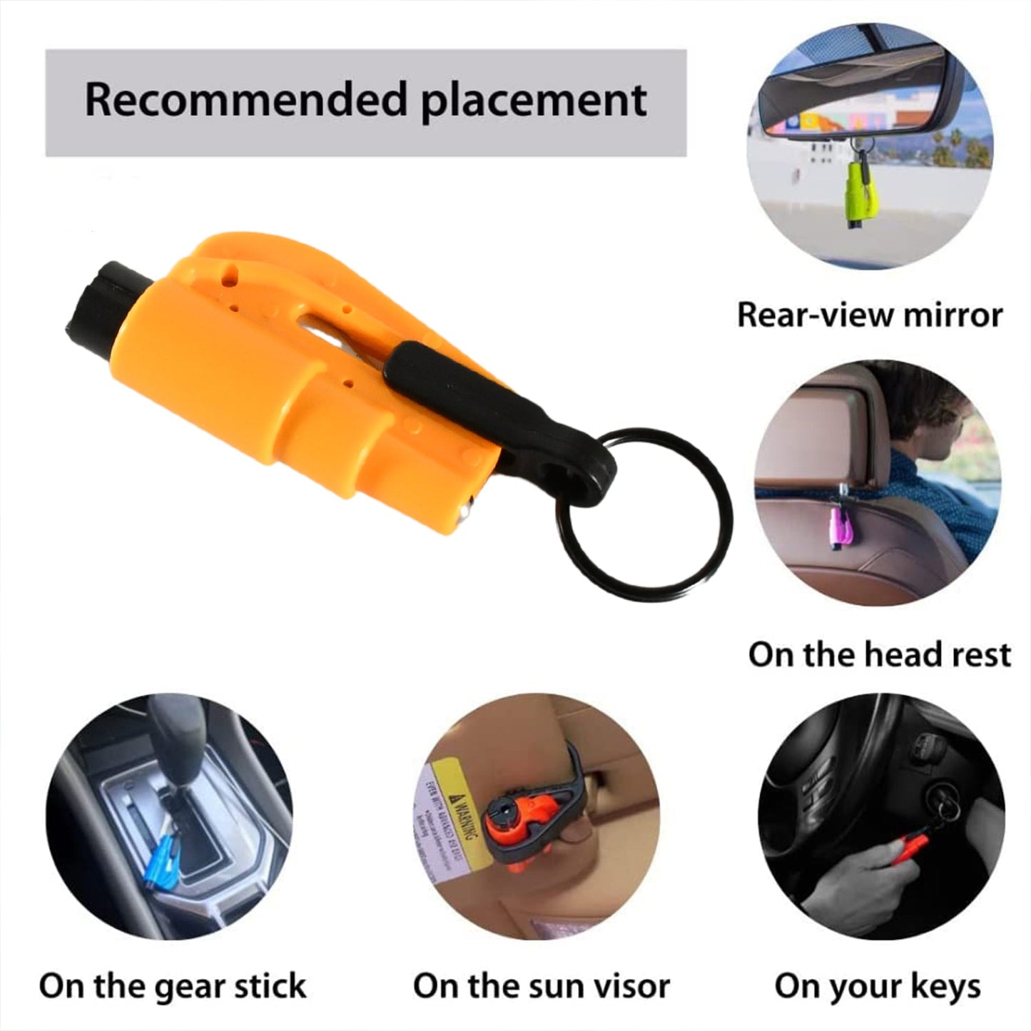 2-in-1 Emergency Safety Cutter Ã¢â‚¬â€œ Keychain Tool for Glass Breaking & Seatbelt Cutting, Portable & Handy