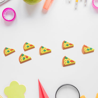 3D Pizza Slices Eraser Set Ã¢â‚¬â€œ Fancy & Colorful Stationery for Kids & Gifts (7 slice)