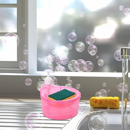 2-in-1 Double Layer Liquid Soap Dispenser with Pump & Sponge Ã¢â‚¬â€œ Practical Kitchen & Hotel Sink Soap Pump Bottle (Rectangle)