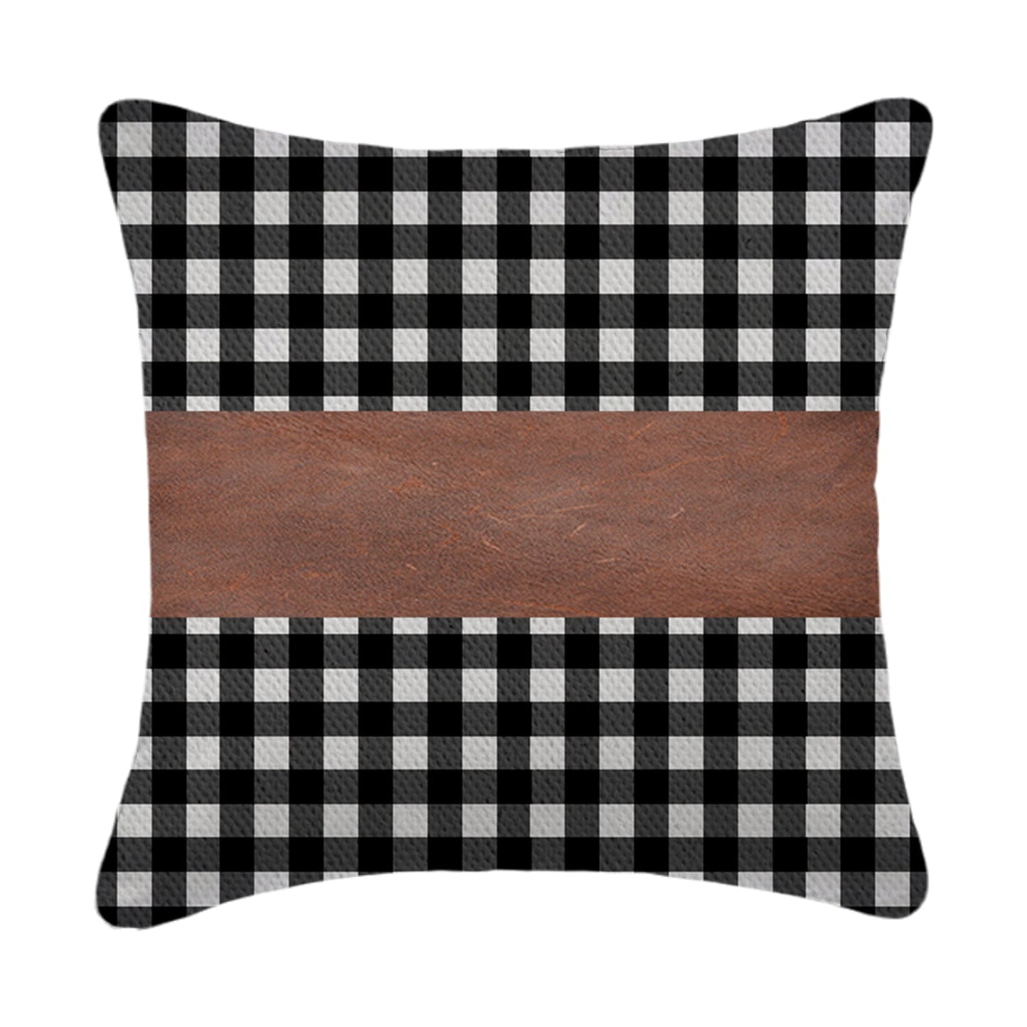 Pillow Covers, Leather & Cotton Cushion Covers (17 Ãƒâ€” 17 Inch / 1 Pair / 2 Pc)