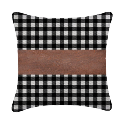 Pillow Covers, Leather & Cotton Cushion Covers (17 Ãƒâ€” 17 Inch / 1 Pair / 2 Pc)