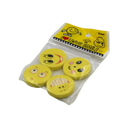 Cute Smile Emoji Eraser Set Ã¢â‚¬â€œ Perfect for Kids (4pc Set)