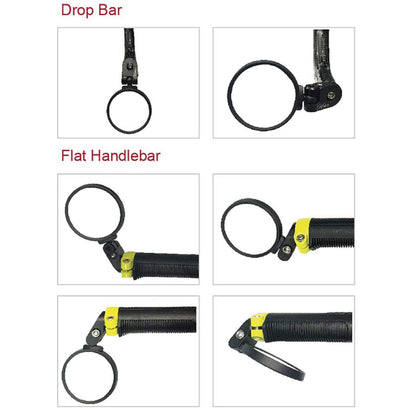 Bar End Bike Mirror: 360Ã‚Â° Rotatable & Foldable (1 Pc)