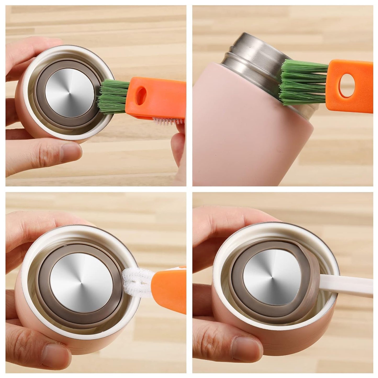 3-in-1 Multifunctional Cleaning Brush Set Ã¢â‚¬â€œ Mini Bottle, Cup & Lid Cleaner (1 Pc)