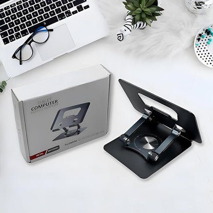 Aluminum Alloy 360Ã‚Â°Rotating Bracket, Adjustable Laptop Stand, Portable Foldable Ergonomic Laptop Support