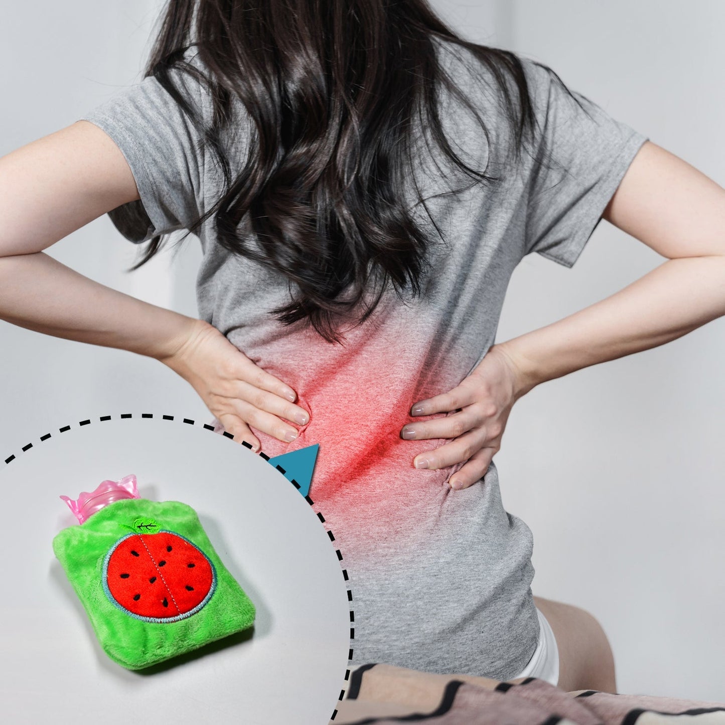 Watermelon Small Hot Water Bag with Cover Ã¢â‚¬â€œ Pain Relief Warmer