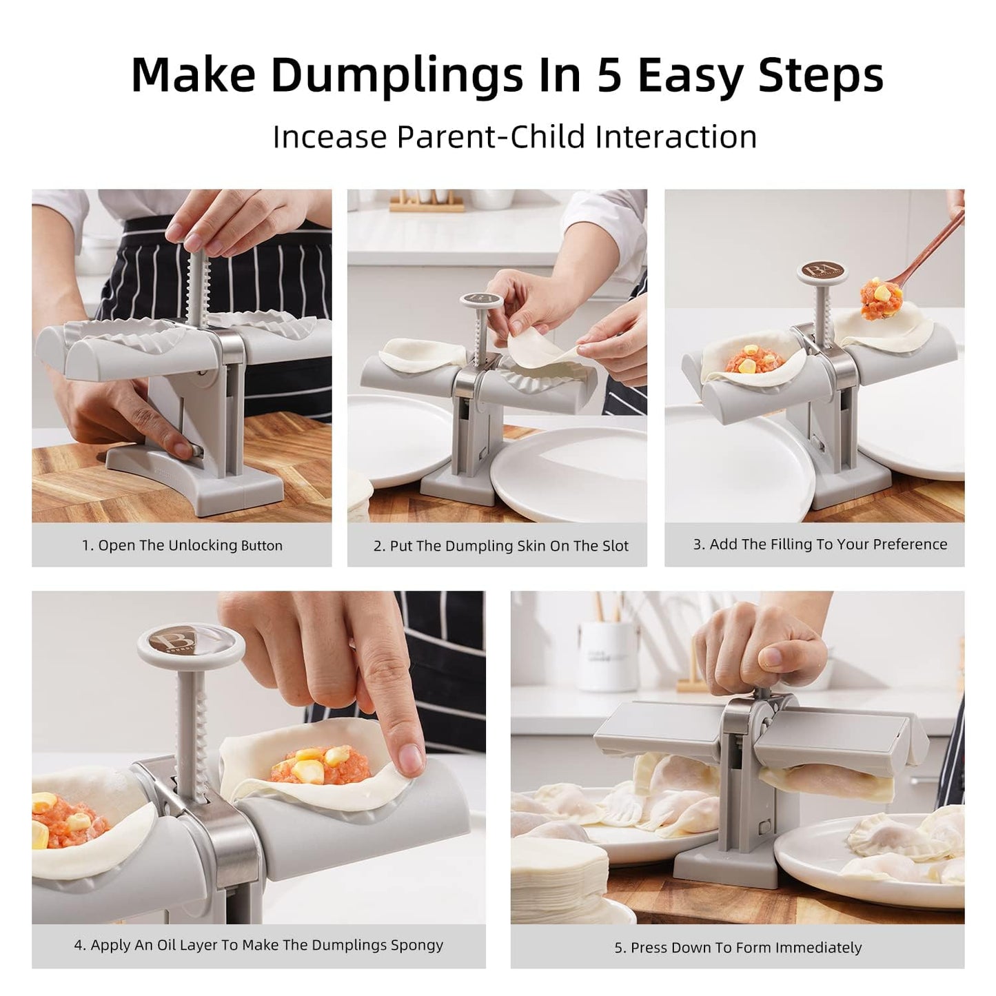 Double Head Dumpling Maker Mold Ã¢â‚¬â€œ Easy Tool for Making Dumplings, Press Mold Kitchen Accessory