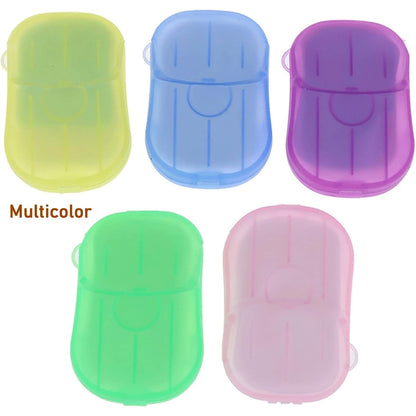 Travel Paper Soap Sheet with Mini Box (20 Sheets in a Pack Approx / Mix Color)-2 nos