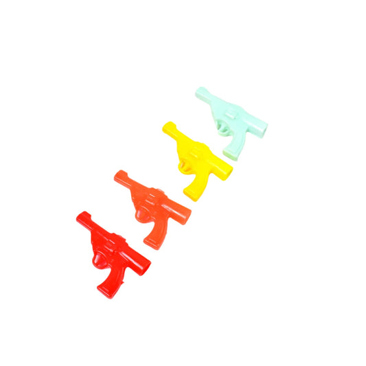 Gun Shape Pencil Top For Kids Office, Small Gun Toy (10 Pc / Mix Colour & Design)
