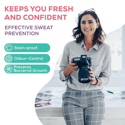 Underarms Sweat Pads Disposable Highly Absorbent Pads Cotton Anti-Allergic Anti Bacteria Anti Smell Underarm Perspiration Pad For Men And Women (Pack of 10)*2