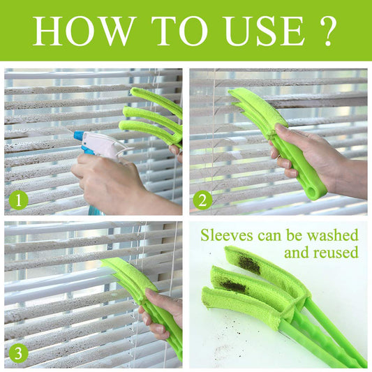 Window Blind Cleaner Brush with Microfiber Sleeves Ã¢â‚¬â€œ Dusting Tool for Shutters & AC (1 Pc)