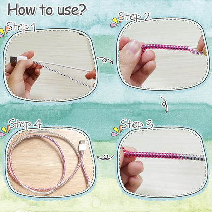 Metallic Cable Protector for Cords & Headphones (Spiral Wrap)-2 pcs