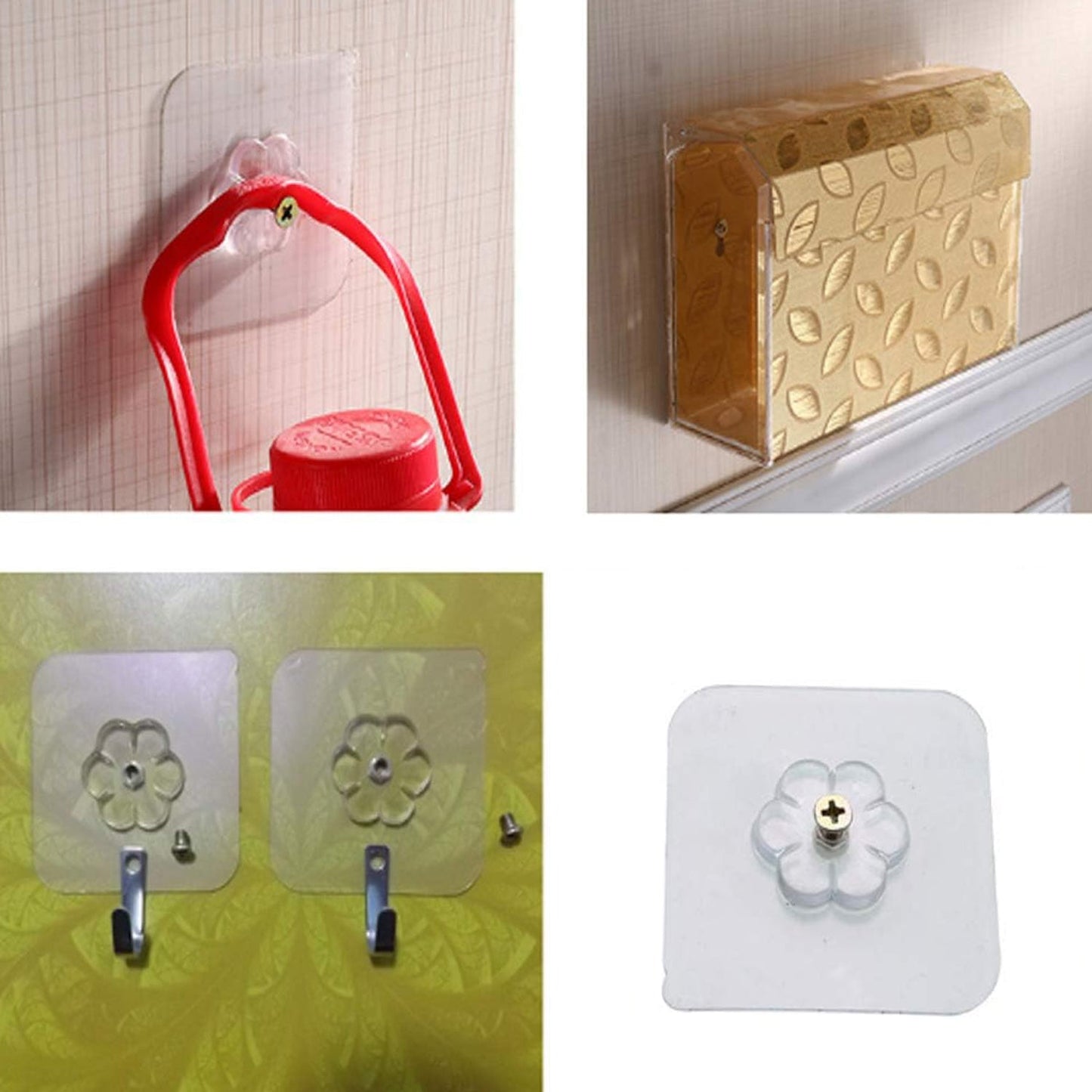 Self Adhesive Hooks Sticker | Screw Nut and Bolt Type (8 Pcs Set)