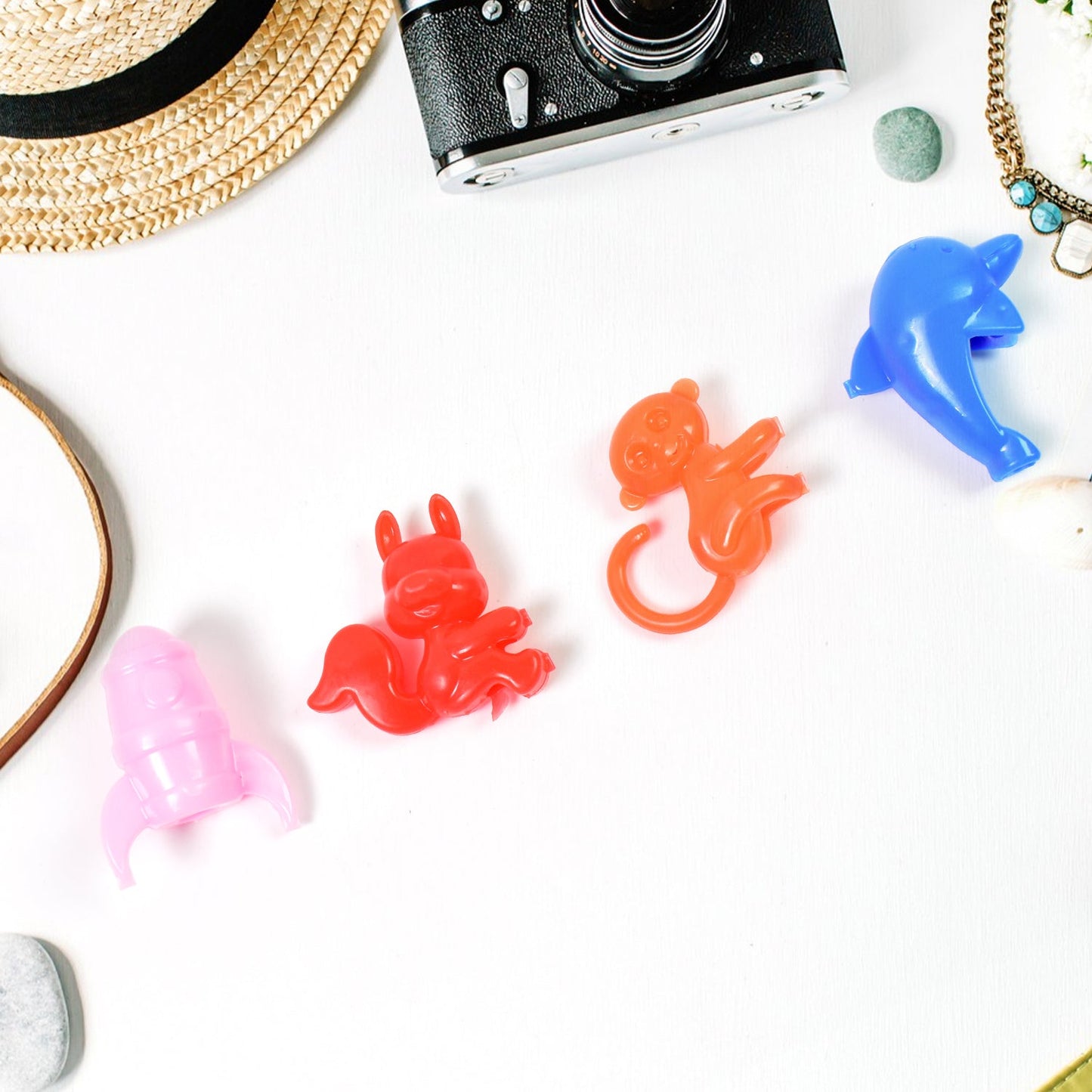 Mix Character, Monkey, Fish, Cat Pencil Top Promotional toys (10 Pc / Mix Colour & Design)