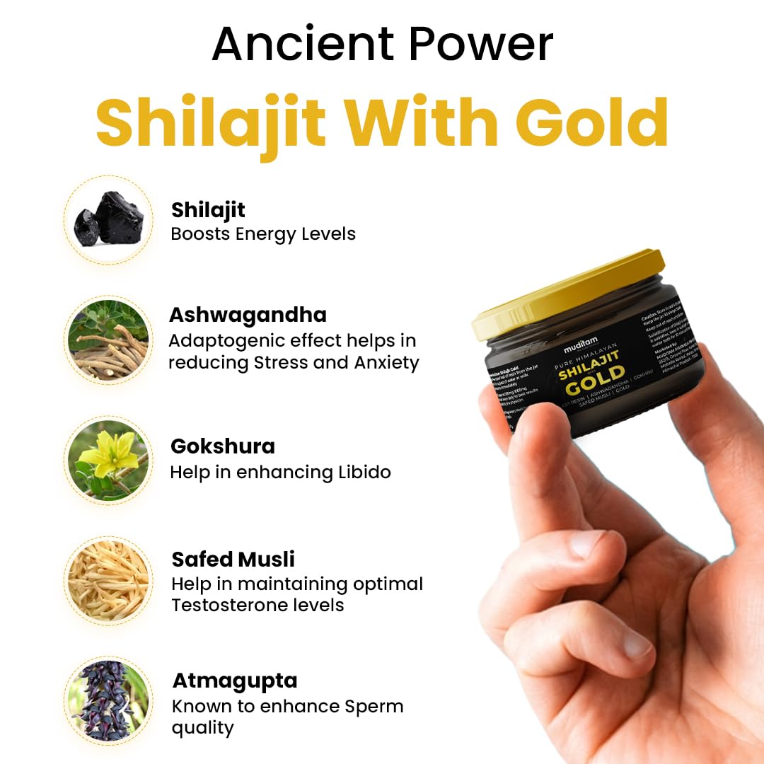 Himalayan Shilajit Gold Resin Ã¢â‚¬â€œ 20g | Helps improve Stamina | Contains Gold