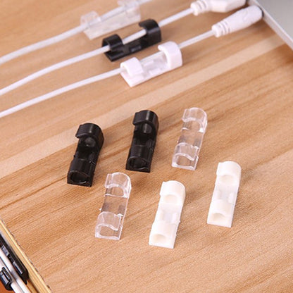 Plastic Cable Clips Ã¢â‚¬â€œ Strong Adhesive Wire Organizer for Home, Office & Car (20 Pcs)