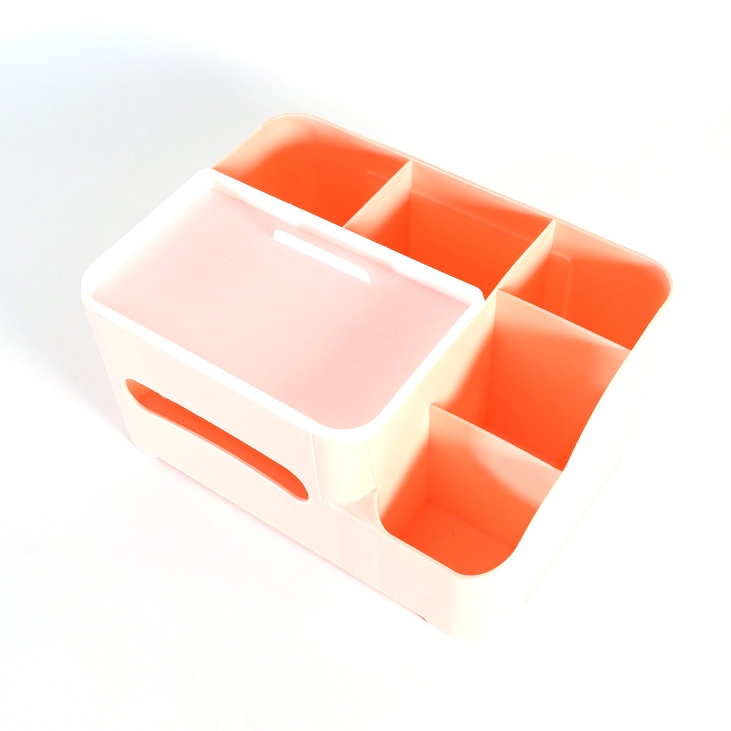 6-Compartment Desk Organizer Ã¢â‚¬â€œ Multi-Function Storage for Tissue, Stationery, Remote & Mobile (Home/Office)