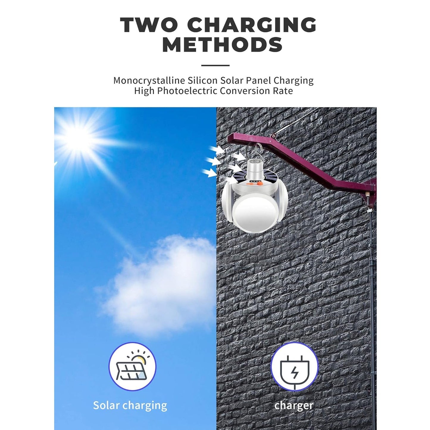 Solar Multi-Functional Emergency LED Light Ã¢â‚¬â€œ USB Rechargeable, 5 Modes, Foldable, SOS & IP65 Waterproof