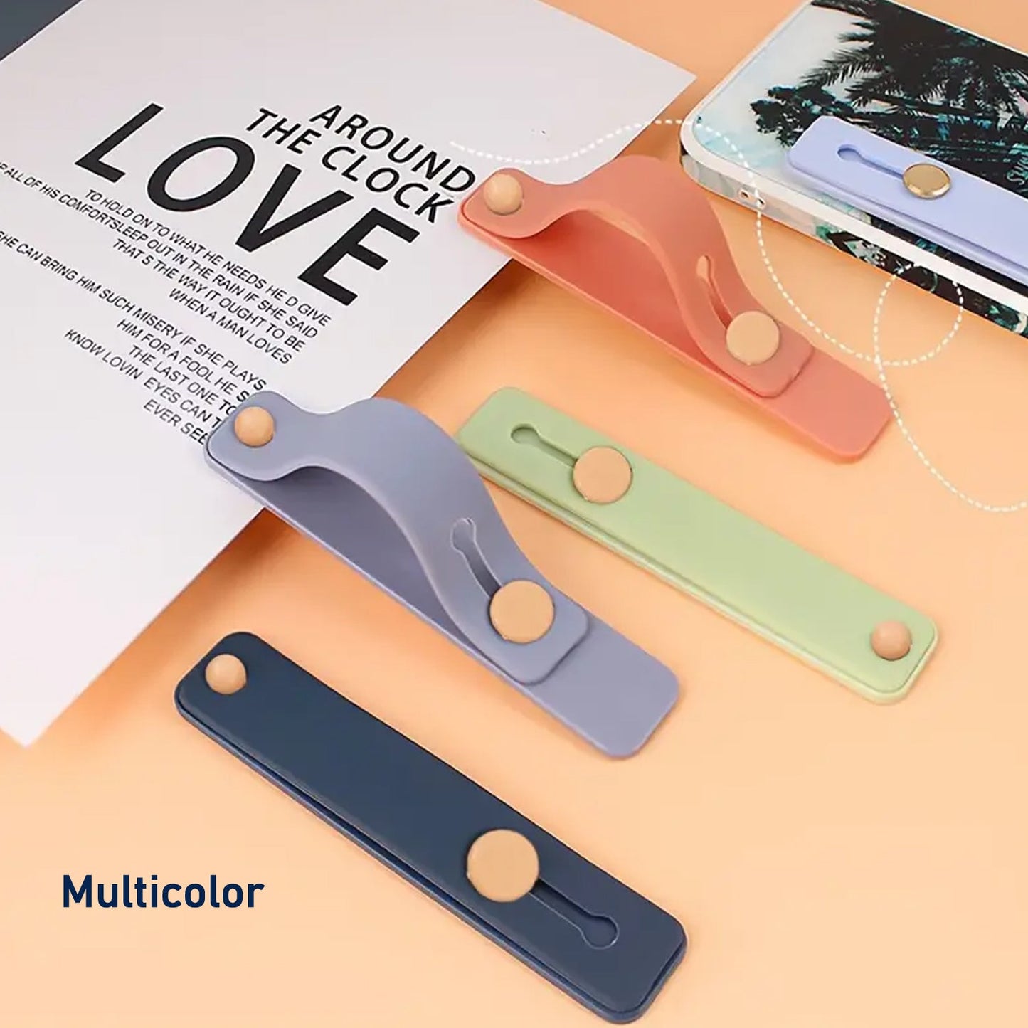 Phone Loop Finger Holder, Phone Grip Straps Silicone Phone Finger Strap (2 Pc)