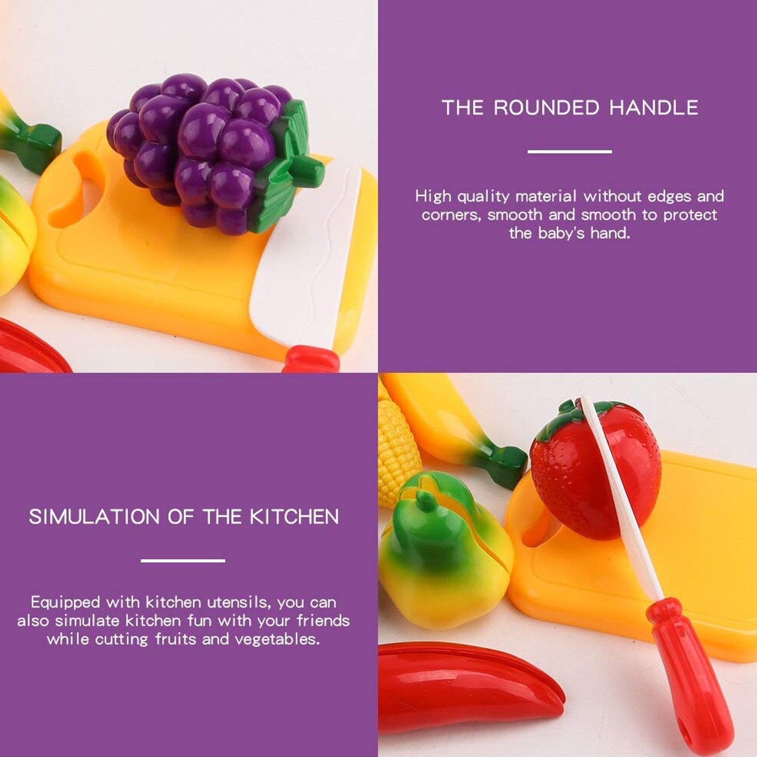 Fun sliceable plastic fruits set, great for kidsâ€™ playtime