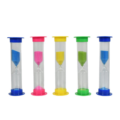 Plastic Hourglass Sand Timer Set Ã¢â‚¬â€œ 3-Min Sand Clock for Kitchen, Office, School & Kids (5 Pc)