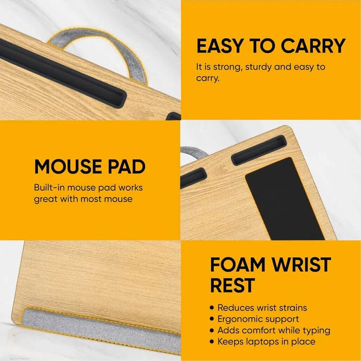 Portable Laptop Table with Mouse Pad (55Ãƒâ€”35 Cm / 1 Pc)