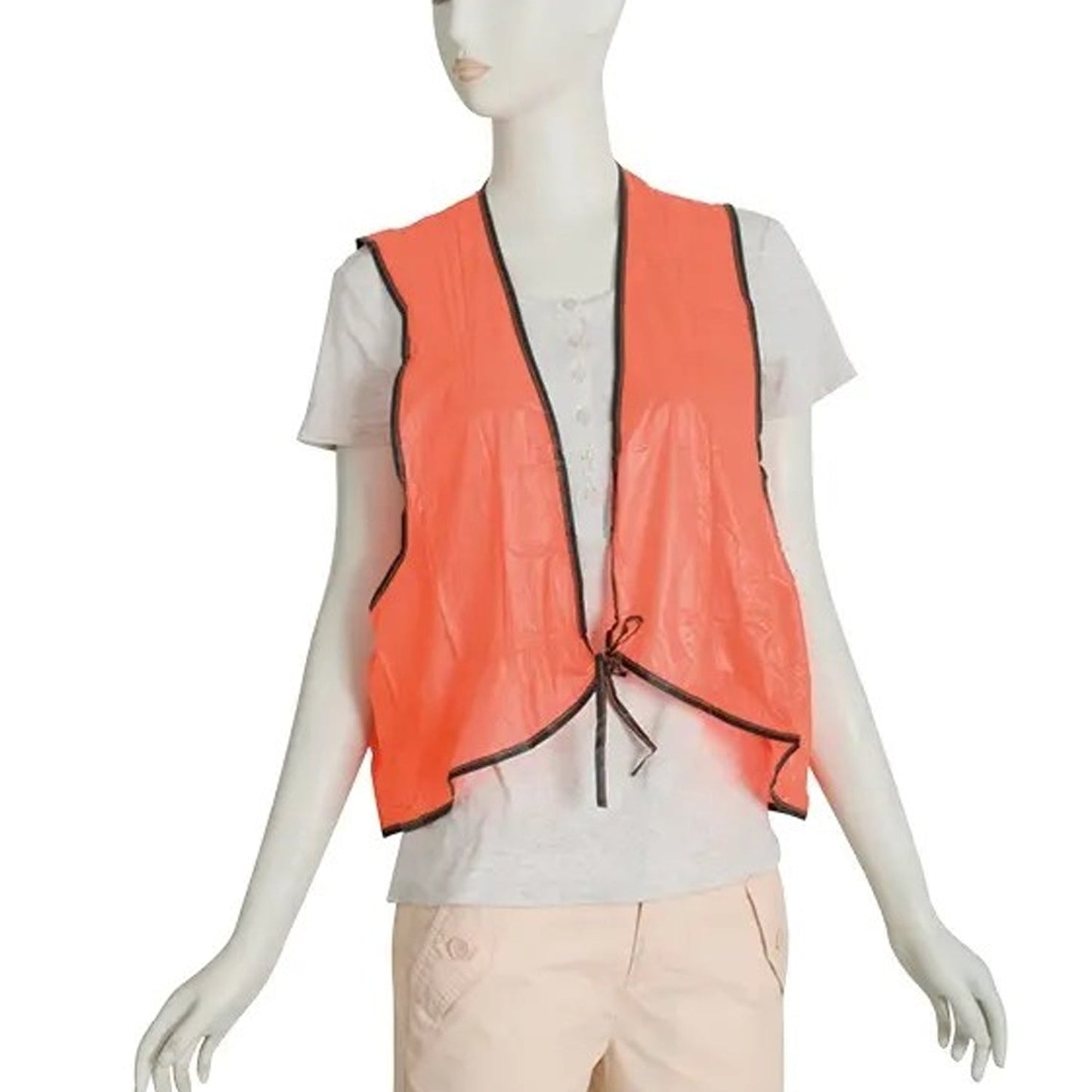 Economy PVC Safety Vest Ã¢â‚¬â€œ Soft Vinyl, Tie Closure, High Visibility