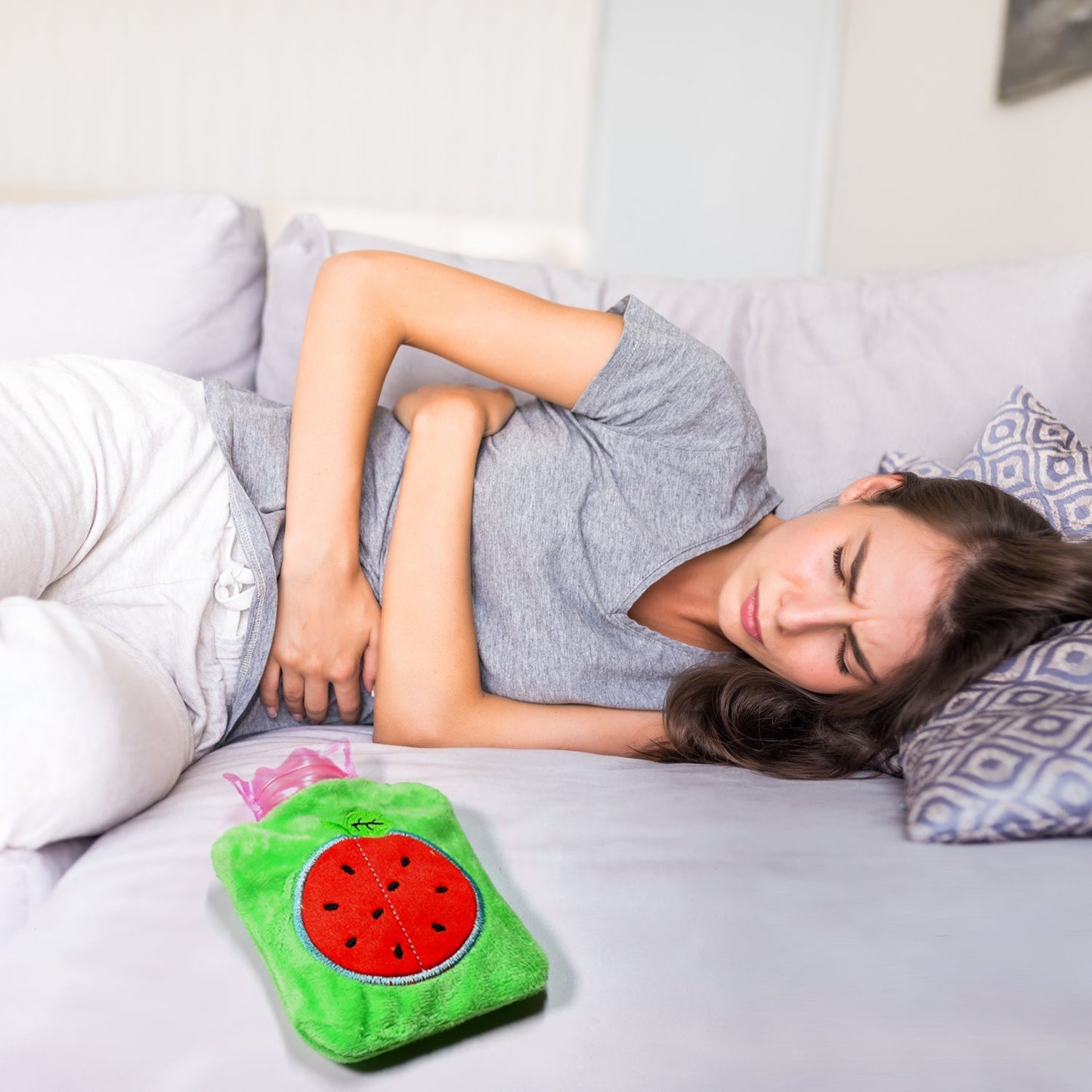 Watermelon Small Hot Water Bag with Cover Ã¢â‚¬â€œ Pain Relief Warmer