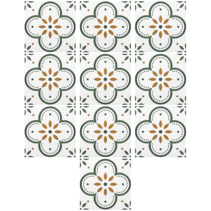 Peel and Stick Floor Tiles Kitchen / Bathroom Backsplash Sticker Detachable Waterproof DIY Tile Stickers for Wall Decoration Tiles Home Decoration (8x8 Inch / 10 Pcs Set)