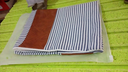 Pillow Covers, leather & cotton Cushion Covers (16 Ãƒâ€” 16 Inch / 1 Pair / 2 Pc)