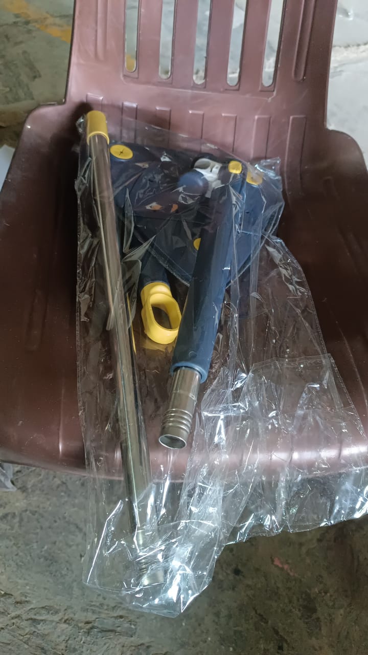 360Ã‚Â° Rotatable Mop Triangle Mop with Long Handle (1 Pc / 113 Cm)