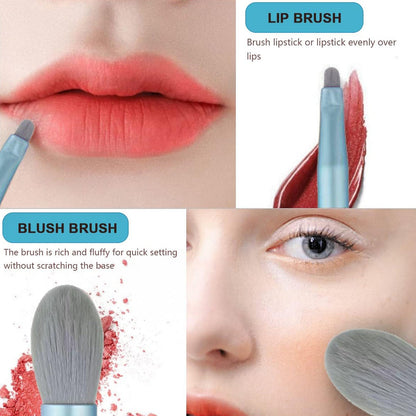 8-Piece Mini Makeup Brush Kit Ã¢â‚¬â€œ Portable Premium Synthetic Set with Case (Mix Colors)