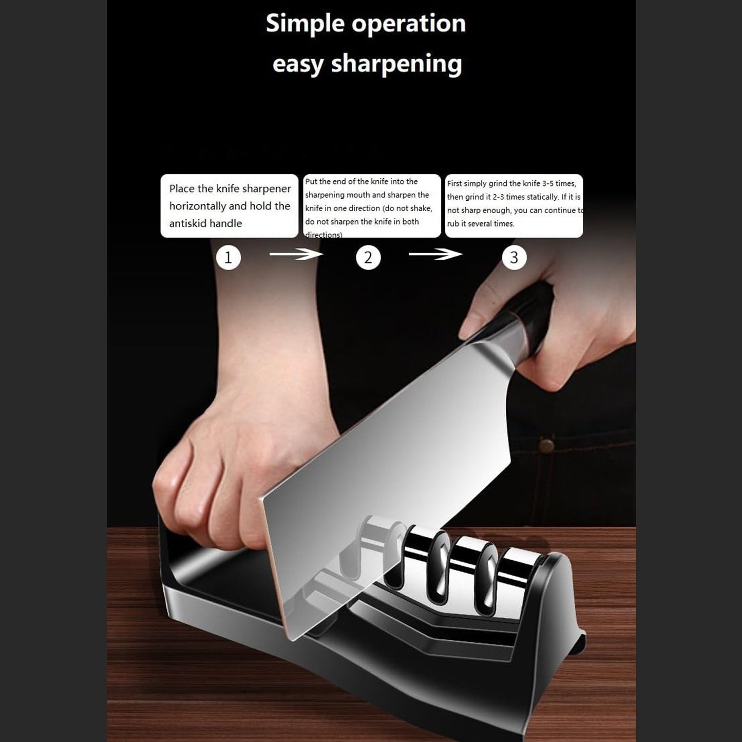 Kitchen Knife Sharpener Ã¢â‚¬â€œ Handheld for Chefs & Serrated Knives (1 Pc, Chopper Not Included)