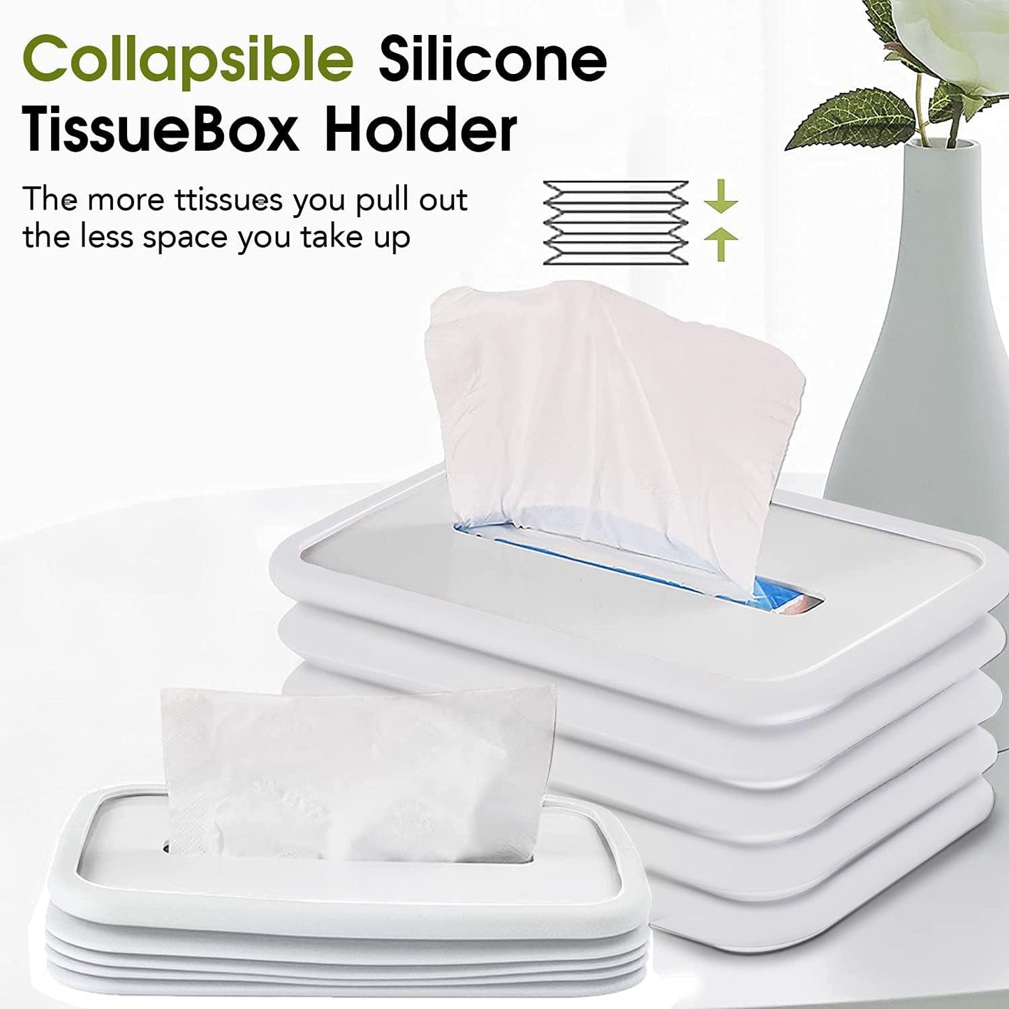 Simple Silicone Tissue Holder Ã¢â‚¬â€œ Cube/Cylinder Tissue Box for Bathroom, Office, Car & Bedroom