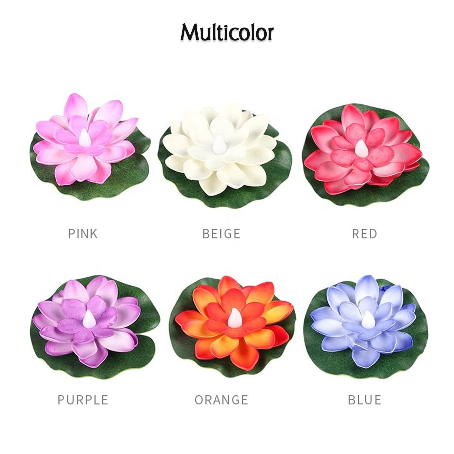 LED lotus candles in different colors, perfect for home dÃ©cor