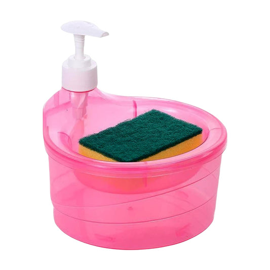 2-in-1 Double Layer Liquid Soap Dispenser with Pump & Sponge Ã¢â‚¬â€œ Practical Kitchen & Hotel Sink Soap Pump Bottle (Rectangle)