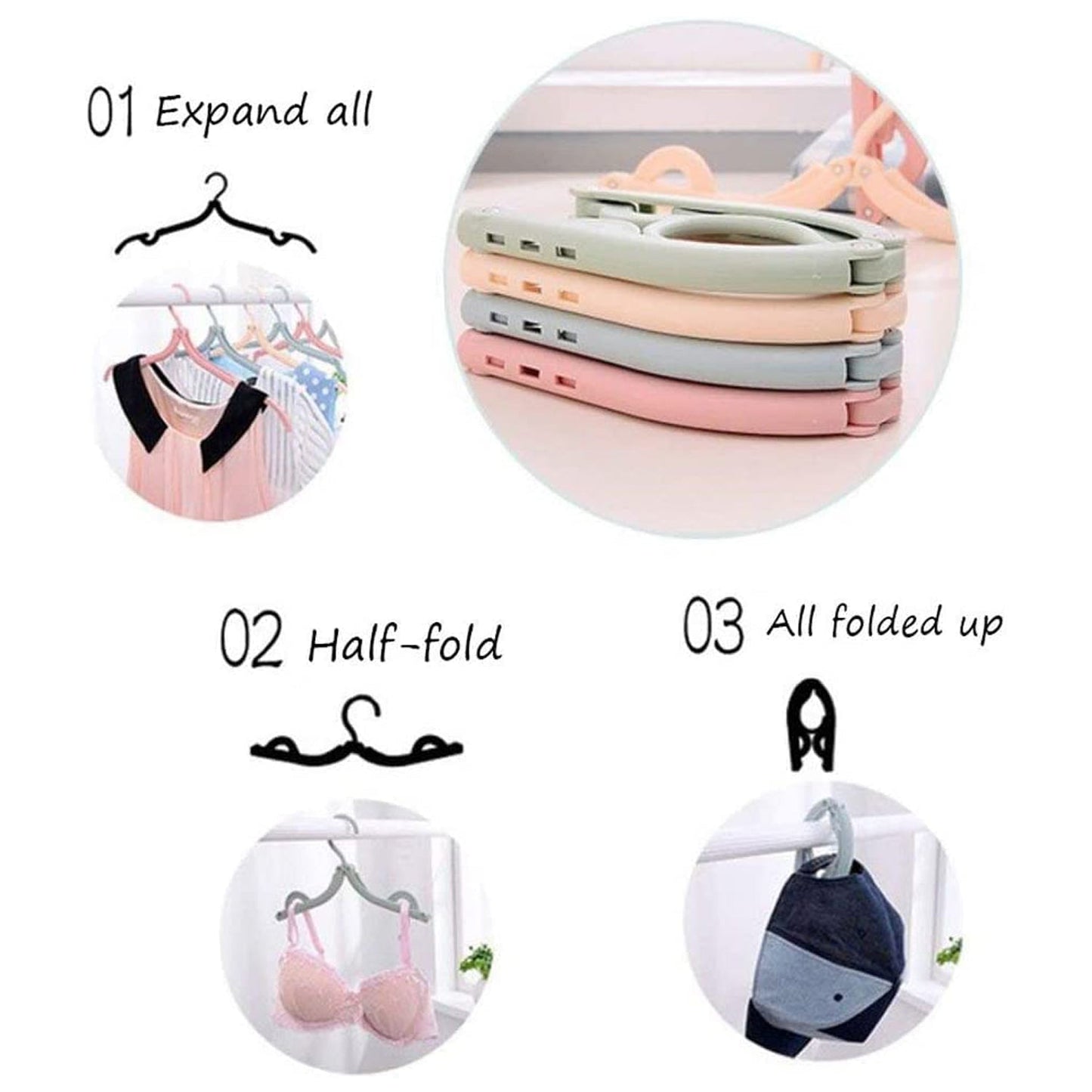 Travel Hangers, Portable Folding Clothes Hangers (4 Pc / Small)