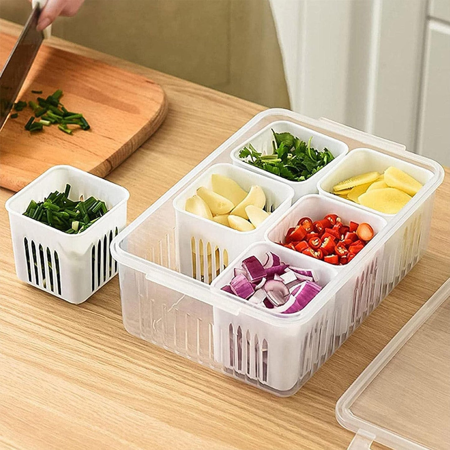 Fridge Storage Box Ã¢â‚¬â€œ Freezer & Kitchen Organizer for Vegetables & Food (1 Pc)