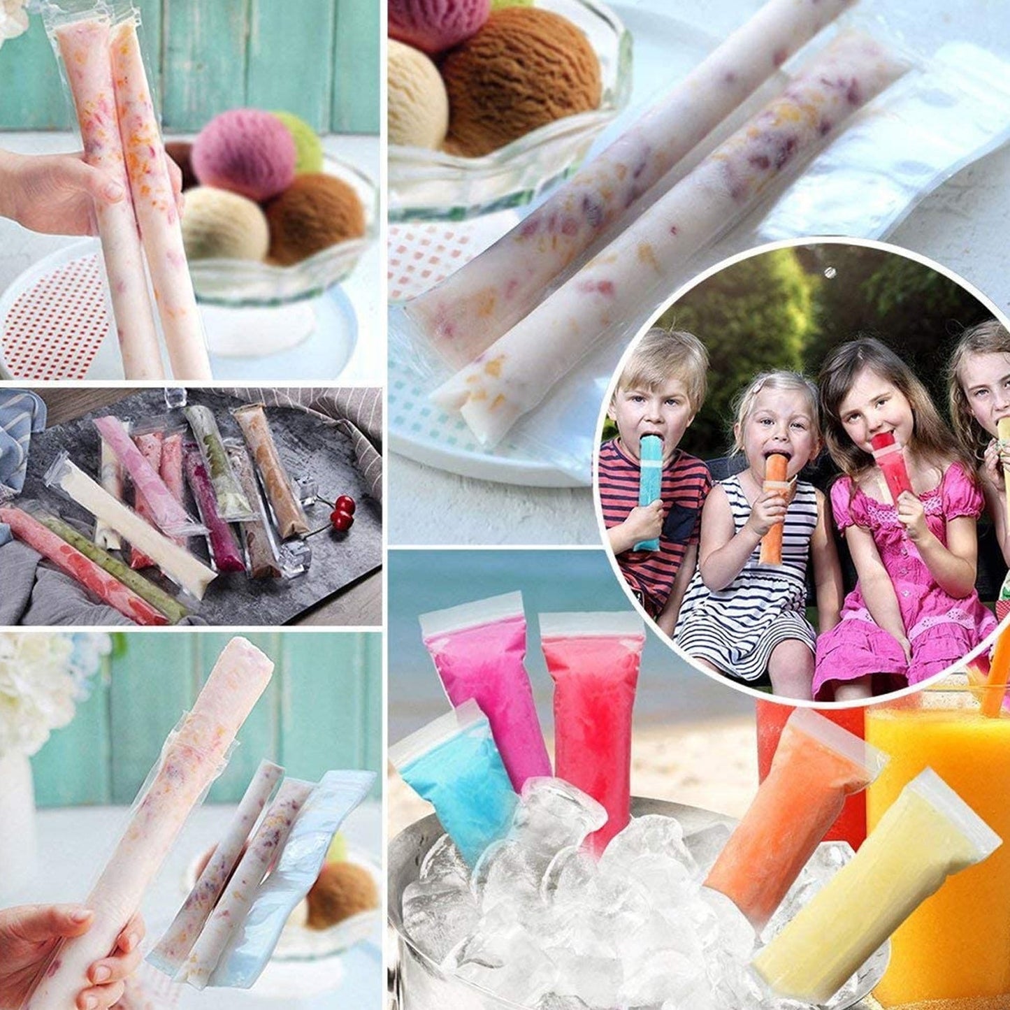 DIY Manual Popsicle Maker Ã¢â‚¬â€œ Reusable Ice Cream Mold (Approx 20 Pcs Packing Bag)