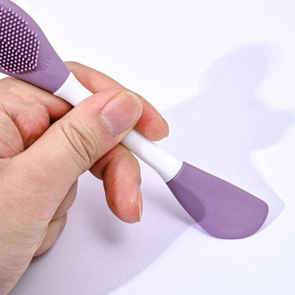 Double-Headed Silicone Mask Brush Ã¢â‚¬â€œ Facial Cleansing & Mask Application Tool (1 Pc)