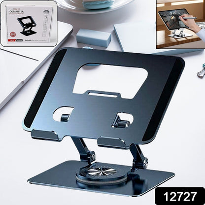Aluminum Alloy 360Ã‚Â°Rotating Bracket, Adjustable Laptop Stand, Portable Foldable Ergonomic Laptop Support