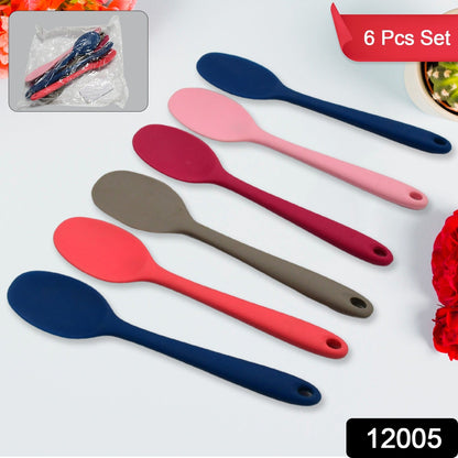 Multipurpose Silicone Spoon, Silicone Basting Spoon Non-Stick Kitchen Utensils Household Gadgets Heat-Resistant Non Stick Spoons Kitchen Cookware Items ForÃ‚Â Cooking and Baking (6 Pcs Set)