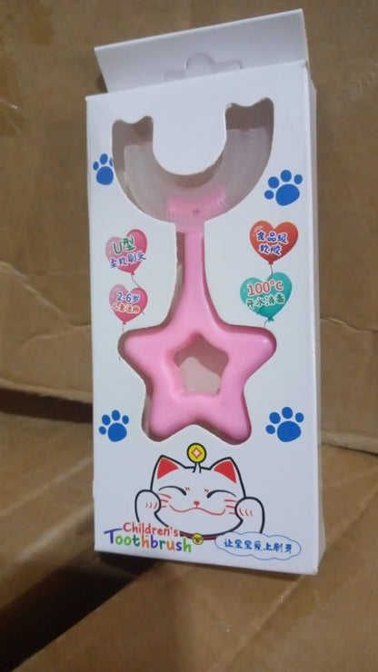 Star / U-Shape Silicone Manual Toothbrush (2 Pc)
