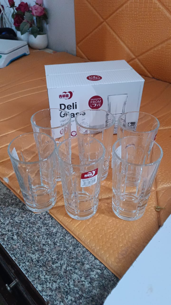 Glass Tumbler, Juice Glasses and Transparent Water Glasses Big Size (6 Pcs Set / 278 ML)