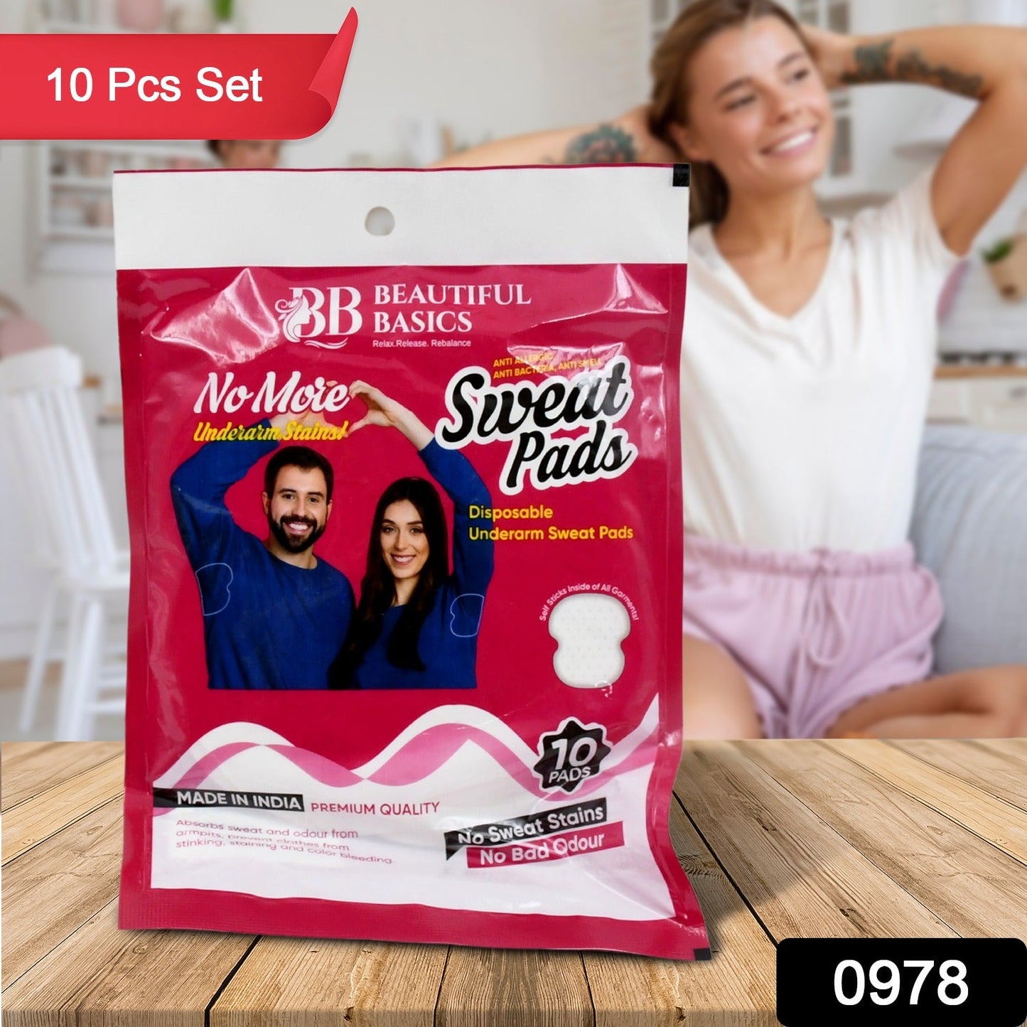 Underarms Sweat Pads Disposable Highly Absorbent Pads Cotton Anti-Allergic Anti Bacteria Anti Smell Underarm Perspiration Pad For Men And Women (Pack of 10)*2