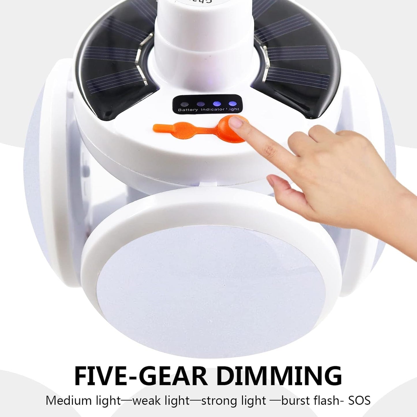 Solar Multi-Functional Emergency LED Light Ã¢â‚¬â€œ USB Rechargeable, 5 Modes, Foldable, SOS & IP65 Waterproof