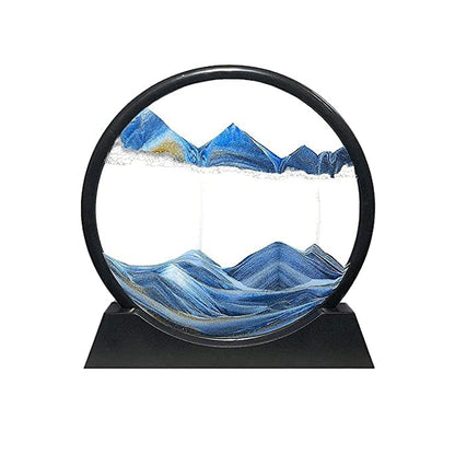 3D Moving Sand Art Ã¢â‚¬â€œ Liquid Motion Deep Sea Sandscape with Round Glass Frame (1 Pc)