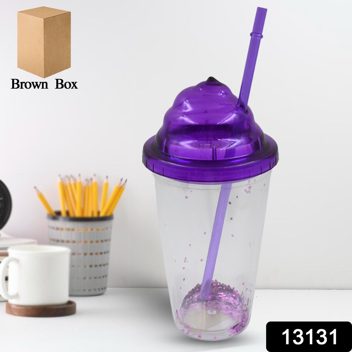 High Quality PlasticÃ‚Â Creative Cold Drink Cup / Tumble, Reusable Tea Coffee Tumbler with Lid and Straw, Double Wall Plastic Drinking Sport Bottle,Ã‚Â Travel Tumbler (1 Pc / Mix Color)